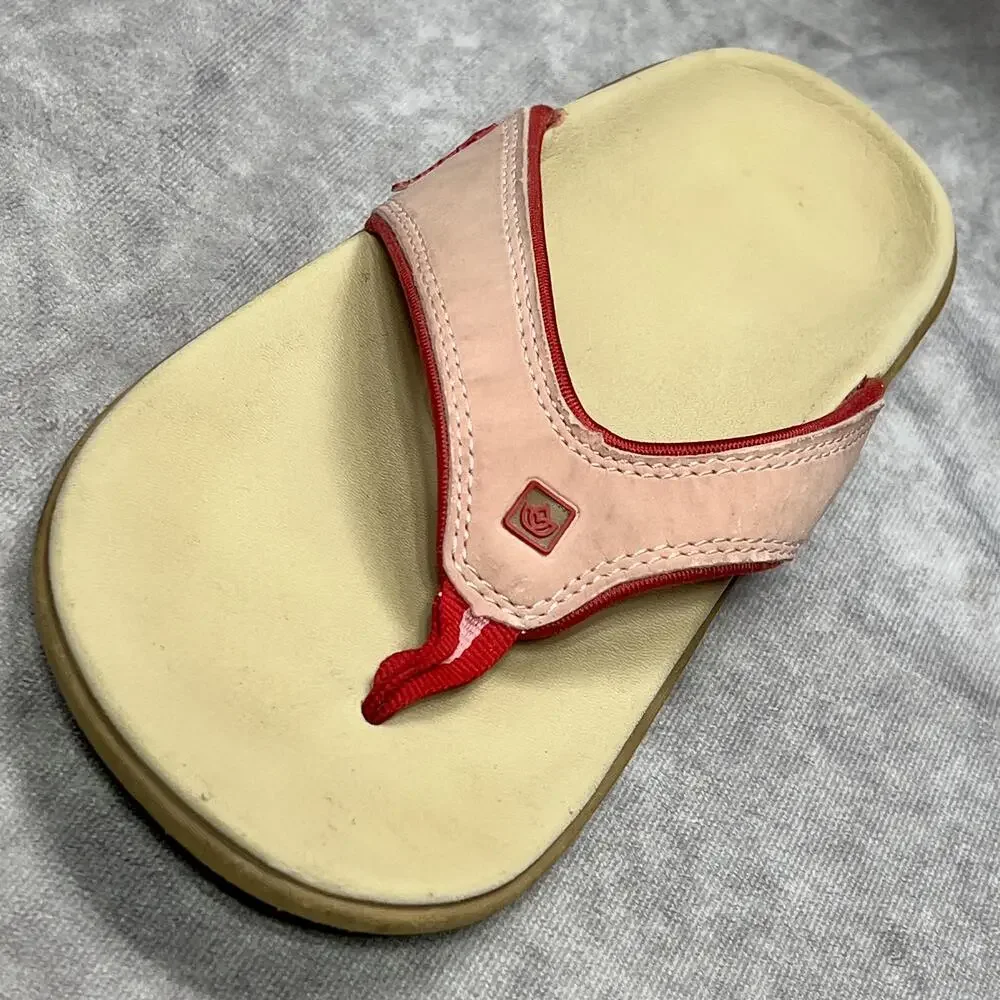 Spenco Sandals Womens 8 Pink Yumi Faux Leather Thong Arch Support Comfort